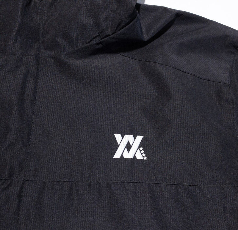 Dixxon Windbreaker Jacket Men's XL Black Full Zip Hooded Rain Ground Up Custom