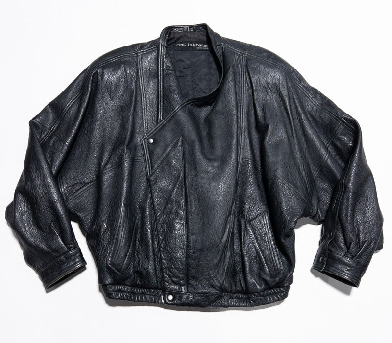 Marc Buchanan Pelle Pelle Leather Jacket Men's 46 Black Vintage 90s Moto Biker