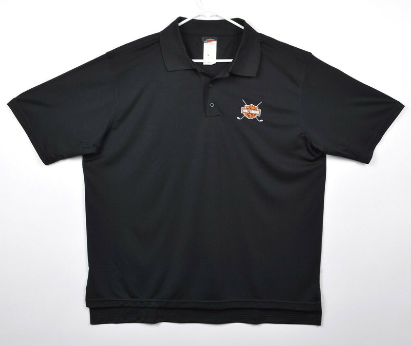 Harley-Davidson Men's XL Golf Bar & Shield Logo Black Polyester Golf Polo Shirt