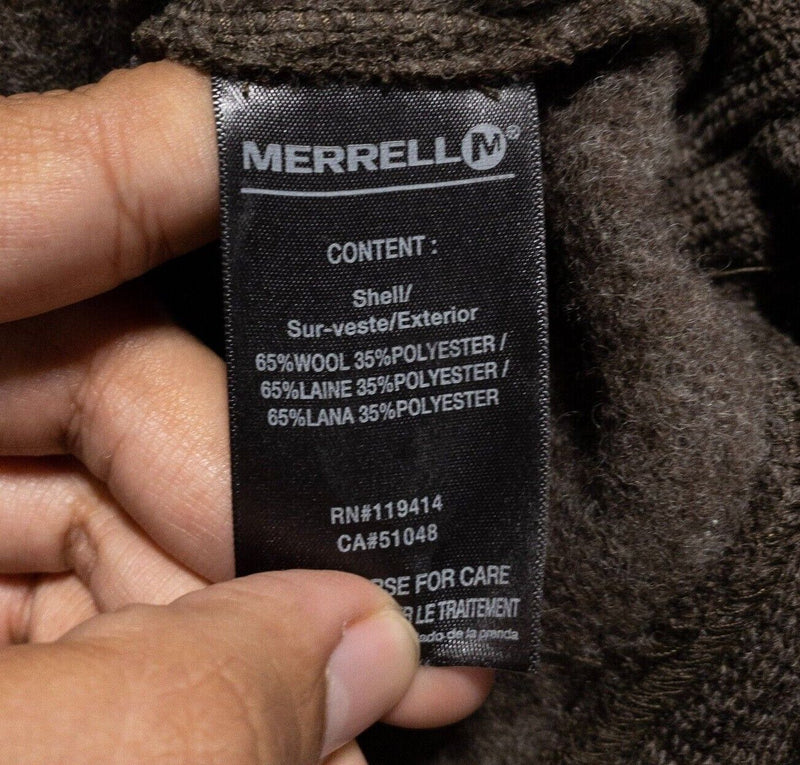 Merrell Wool Sweater Men's Large Pullover Henley Brown Knit Outdoor Casual