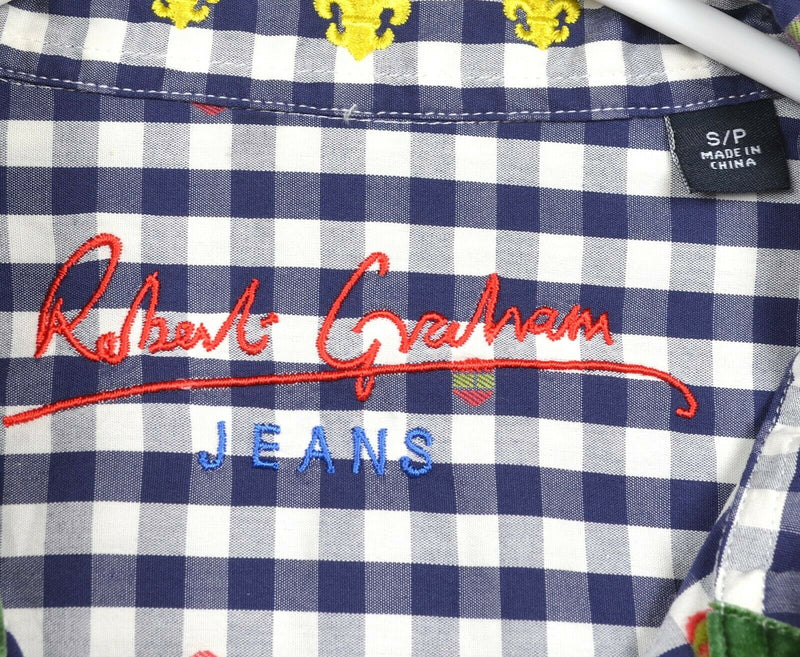 Robert Graham Jeans Men's Sz Small Blue Gingham Check Button-Front Shirt