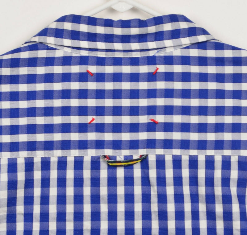 Robert Graham Men's 3XL Freshly Laundered Blue Plaid Check Short Sleeve Shirt