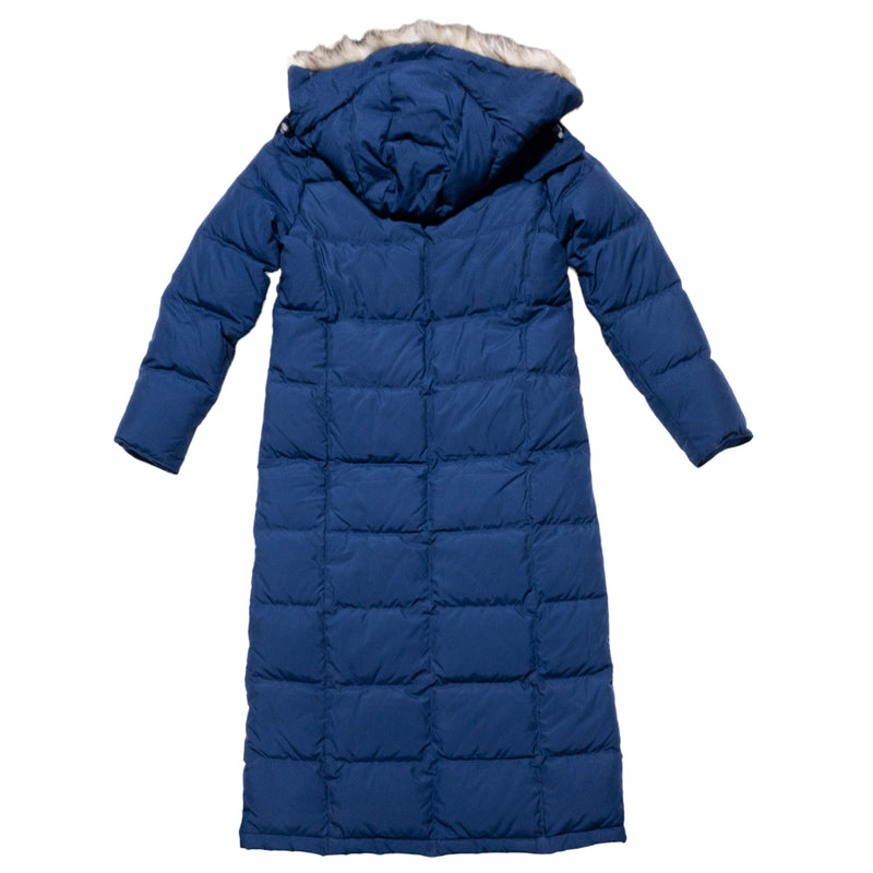 L.L. Bean Women's Ultrawarm Coat Women's Small Down Puffer Long Blue Faux Fur