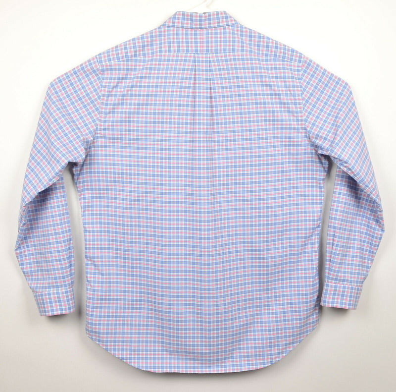 Polo Ralph Lauren Performance Men's Sz XL Polyester Nylon Pink Blue Plaid Shirt