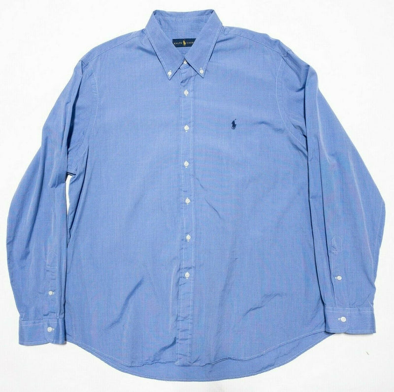 Polo Ralph Lauren Button-Down Shirt Solid Blue Oxford Dress Casual Men's 2XL