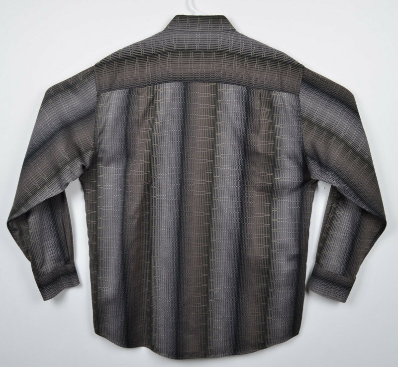 Jhane Barnes Men's Medium Rayon Blend Geometric Disco Party Button-Down Shirt