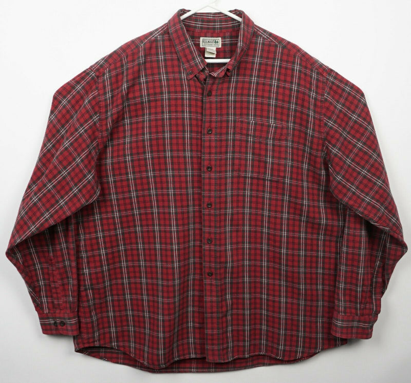 L.L. Bean Men's 2XL Regular Flannel Red Green Plaid Button-Down Shirt