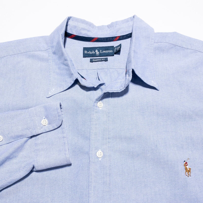 Polo Ralph Lauren Shirt Men's 2XB Big Classic Fit Oxford Light Blue Button-Down