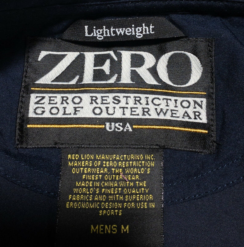 Zero Restriction Jacket Men Medium Golf Lightweight Navy Blue 1/4 Snap Wind Rain