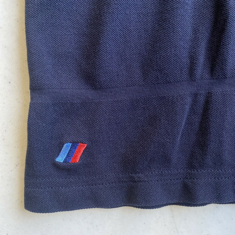 BMW Motorsport Men's Medium Puma Solid Navy Blue Logo Short Sleeve Polo Shirt