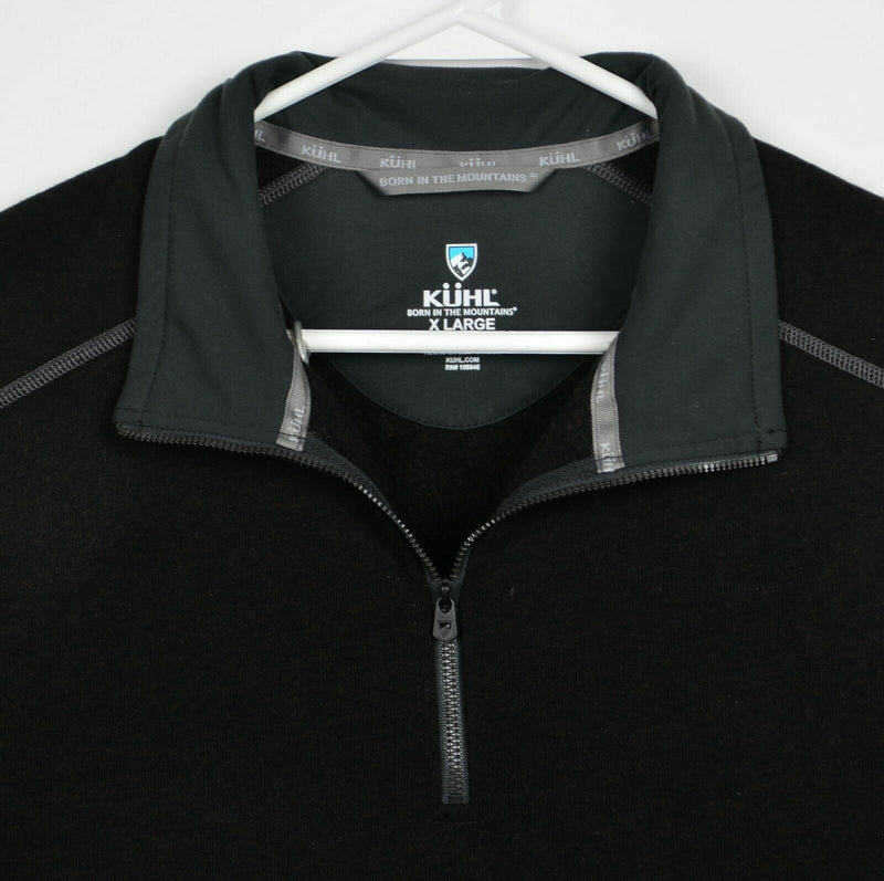 Kuhl Men's XL Black Gray 1/4 Zip Revel Kashmira Fleece Sweater Jacket