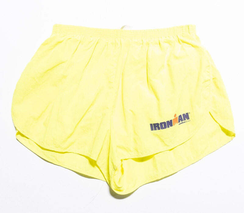 Vintage Ironman Triathlon Running Shorts Adult Large Lined Bright Yellow 1990