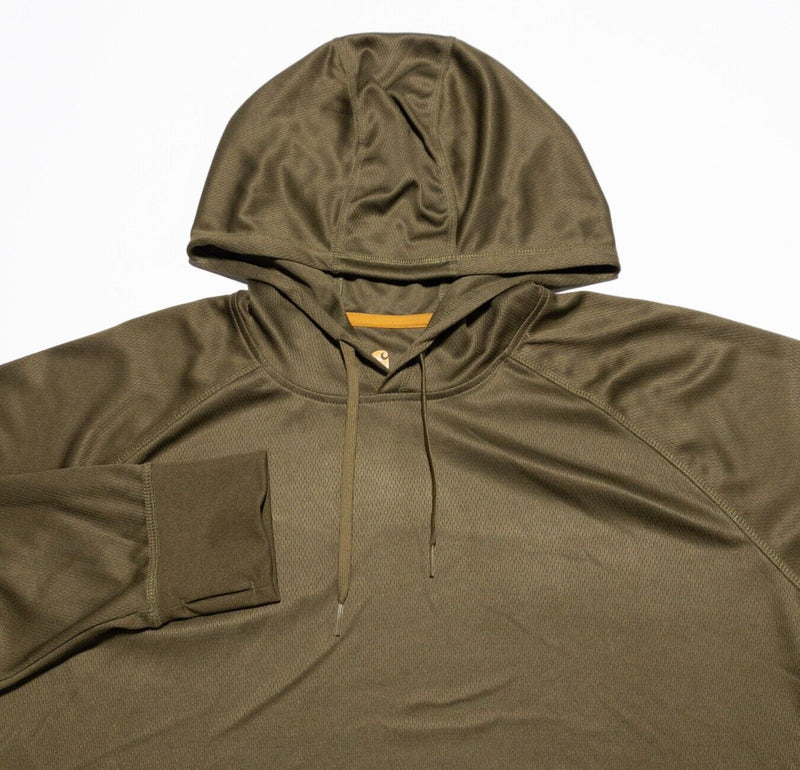Carhartt Fishing Force Hoodie Men's 2XLT Tall Relaxed Fit Olive Wicking Shirt