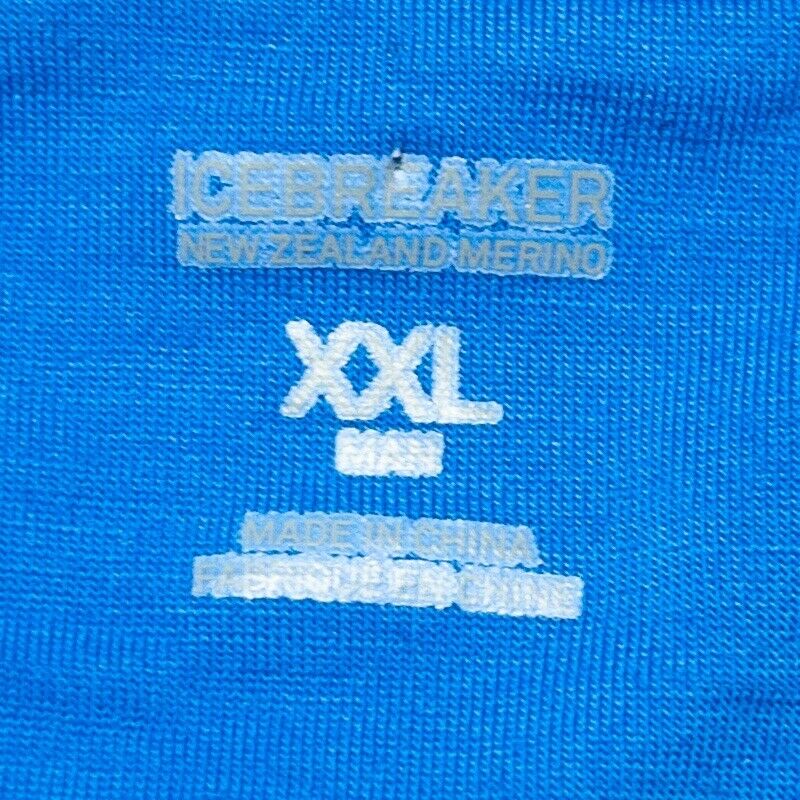 Icebreaker Merino Wool Full Zip Hoodie Sweatshirt Blue Hiking Outdoor Men's 2XL