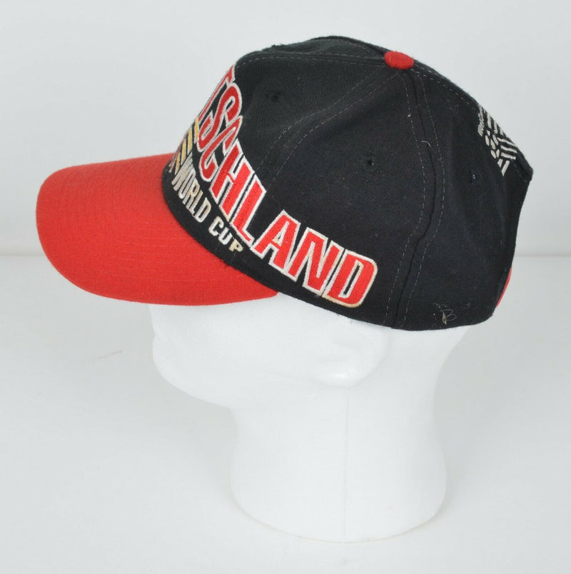 Vtg Germany World Cup 1994 Men's Deutschland Apex One Black Red Snapback Hat