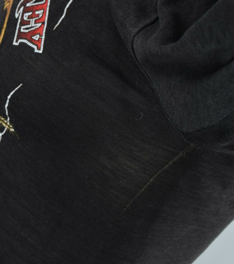 Vintage 1987 3D Emblem Men's Medium? Harleys & Whiskey Paper Thin Biker T-Shirt