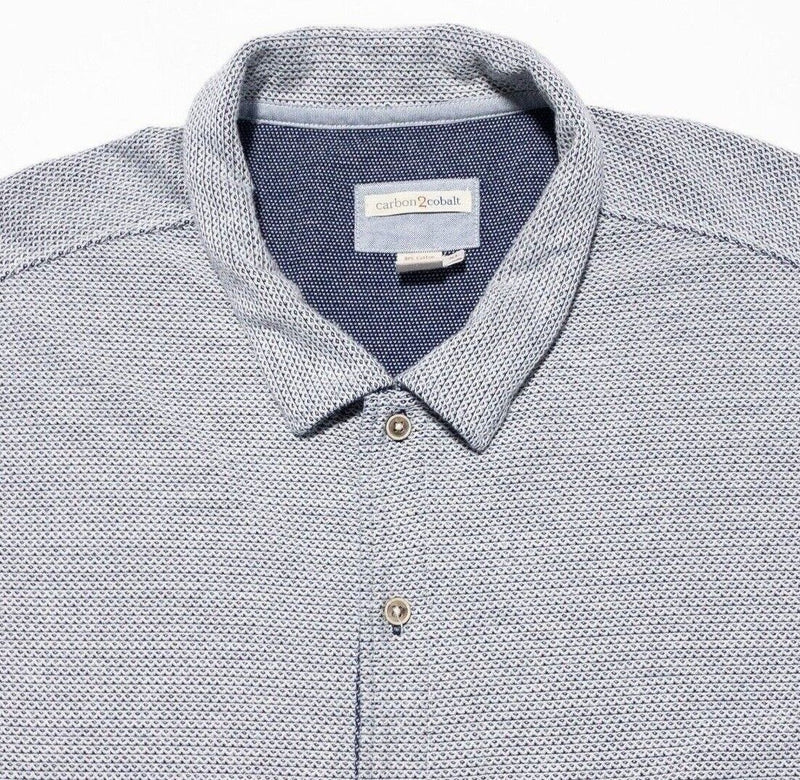 Carbon 2 Cobalt XL Shirt Men's Gray Short Sleeve Button-Front Cotton Blend