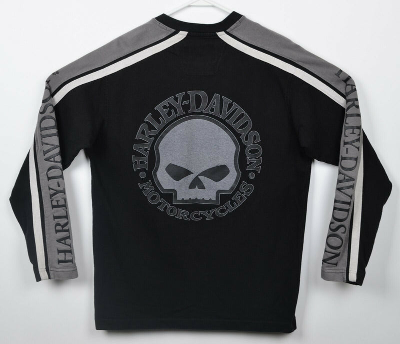 Harley-Davidson Men's Medium Willie G Skull Black Gray Heavy Shirt Sweatshirt