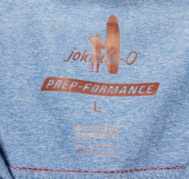 Johnnie-O 1/4 Zip Men's Large Pullover Prep-Formance Blue Wicking Stretch Lammie