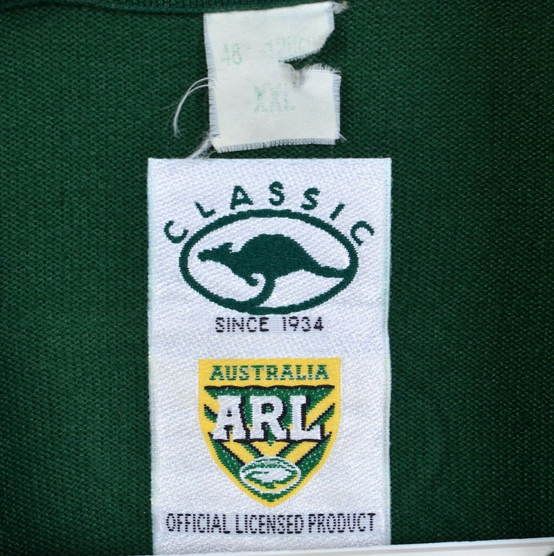 Australia Kangaroos Men's 2XL ARL Australian Rugby League Green Gold Shirt