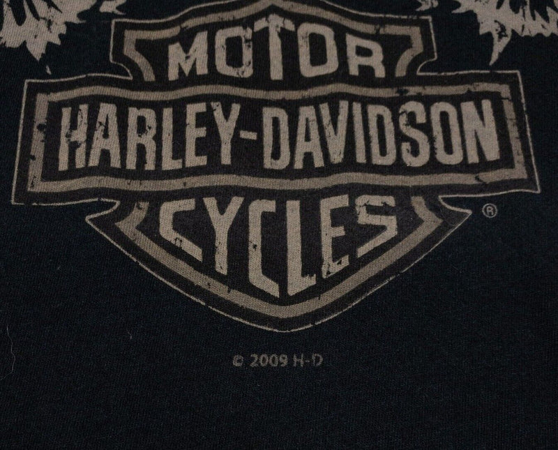 Harley-Davidson Polo Shirt Medium Men's Eagle Logo Graphic Black Short Sleeve