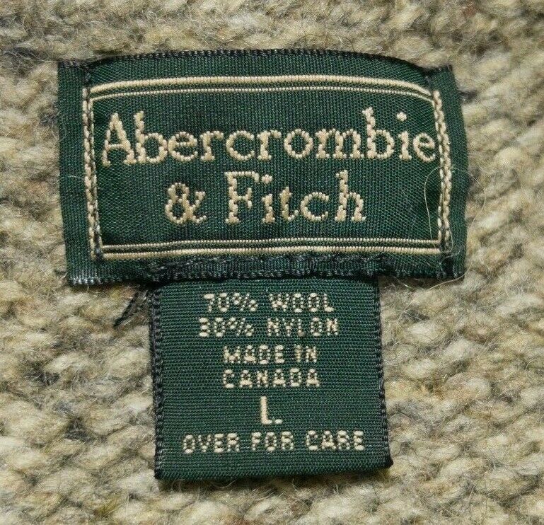 Abercrombie & Fitch Women's Large Wool Blend Chunky Knit Vintage Crew Sweater