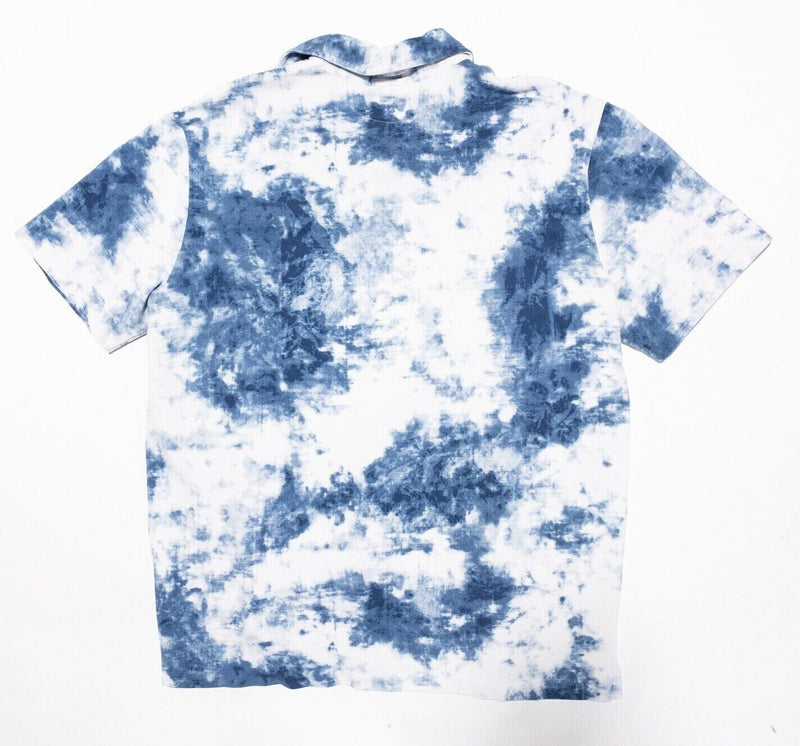 Polo Ralph Lauren Tie Dye Shirt Medium Classic Fit Men's Polo Blue White Pony