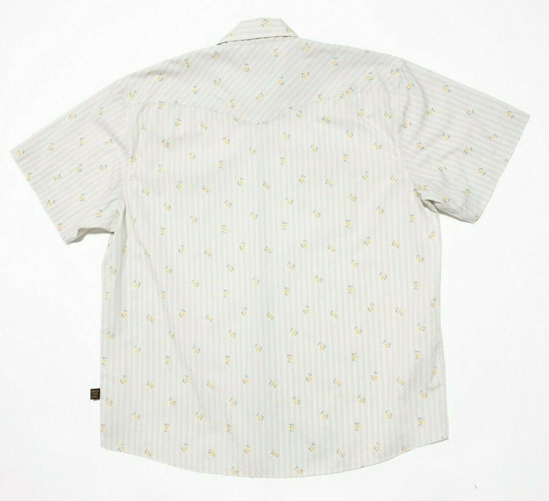 Howler Brothers Snap Shirt XL Men Floral Yellow Western Rockabilly Short Sleeve