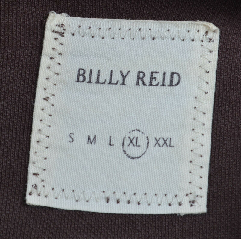 Billy Reid Men's Sz XL Solid Brown Short Sleeve Pocket Polo Shirt