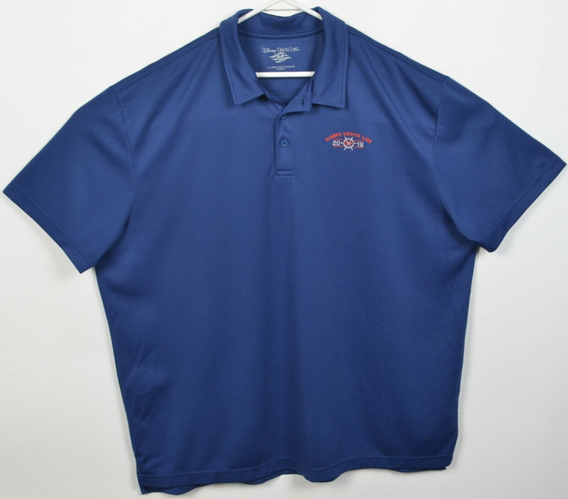 Disney Cruise Line Men's 2XL Blue Embroidered Polyester Wicking Golf Polo Shirt