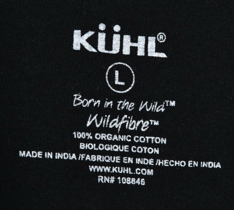 Kuhl Wildfibre Men's Large Solid Black Organic Cotton Hiking Outdoor Polo Shirt