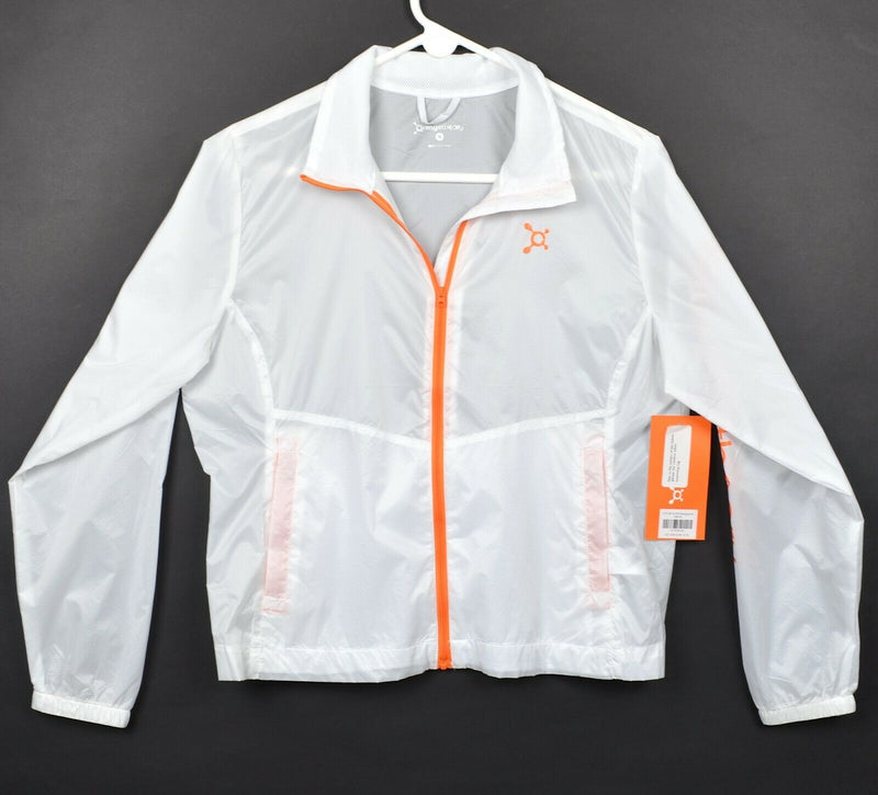 Orange Theory Women's Sz Medium White Transparent Lightweight Full Zip Jacket