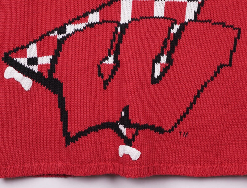 Vtg Wisconsin Badgers Women's Sz XL Football NCAA Birch Bros. Zip Sweater Vest