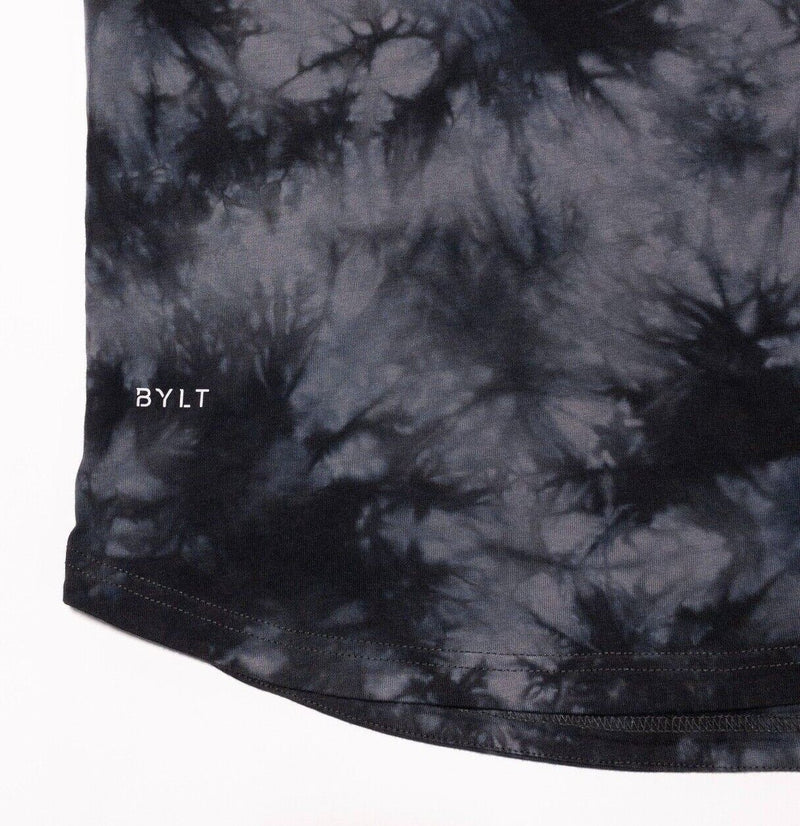 BYLT T-Shirt Medium Men's Cloud Dye Tee Short Sleeve Crew Neck Black Gray