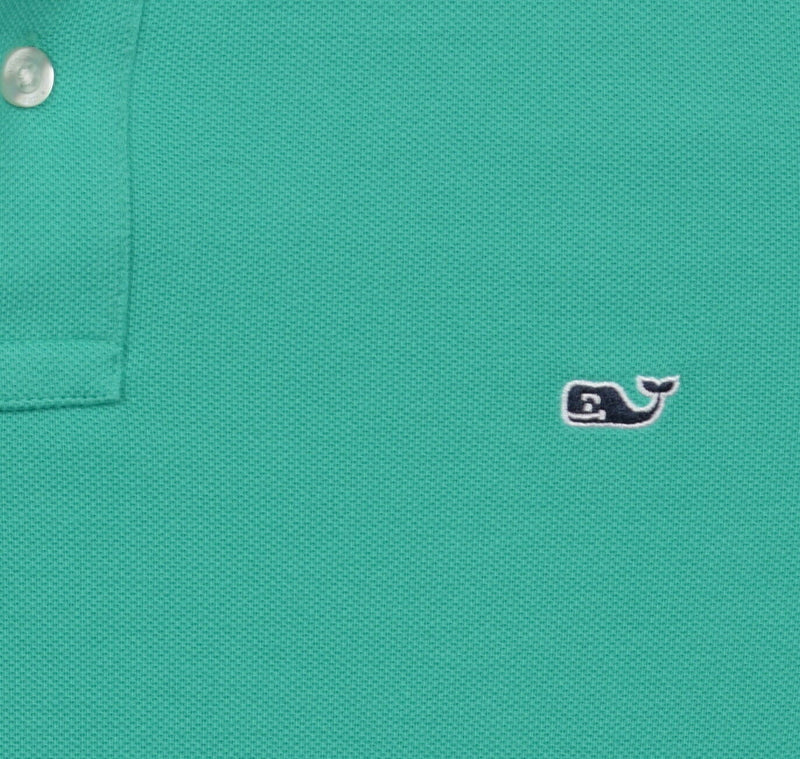 Vineyard Vines Men's Small Classic Fit Mint Green Whale Short Sleeve Polo Shirt