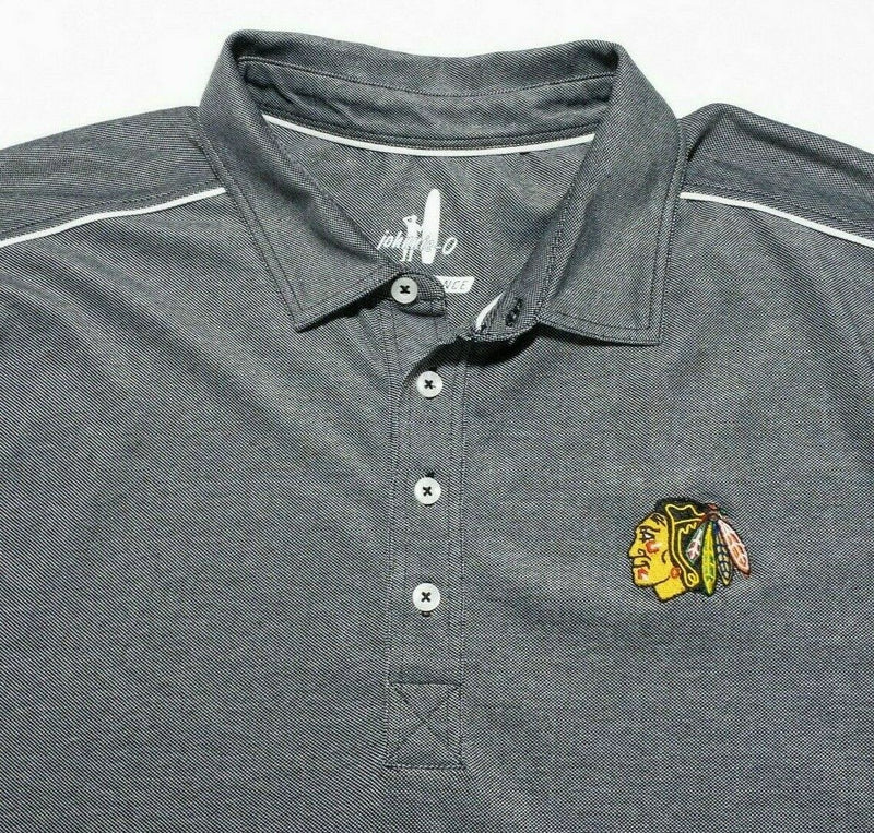 johnnie-O Chicago Blackhawks Polo XL Men's Shirt Golf Gray Wicking NHL Hockey