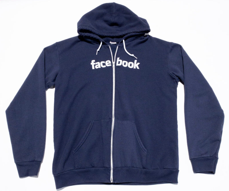 Facebook Hoodie Men's 2XL Full Zip Employee Vintage American Apparel F497 Blue