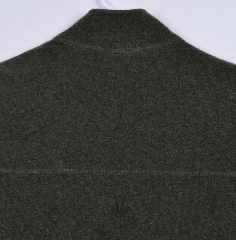 Ibex Men's XL Merino Wool Blend 1/4 Zip Green Hiking Heavy Sweater Jacket