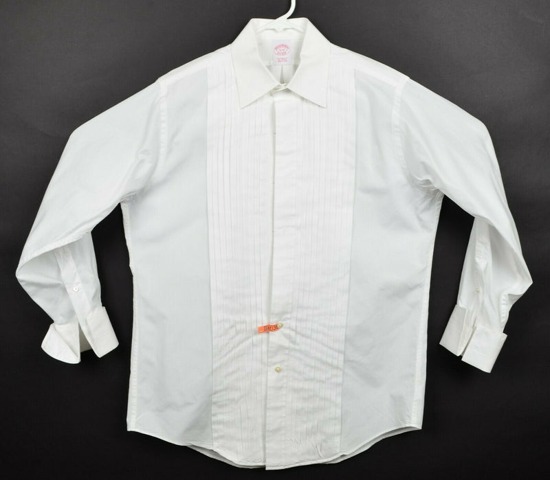 Brooks Brothers Men 15-32 Traditional Fit French Cuff Ruffle White Tuxedo Shirt