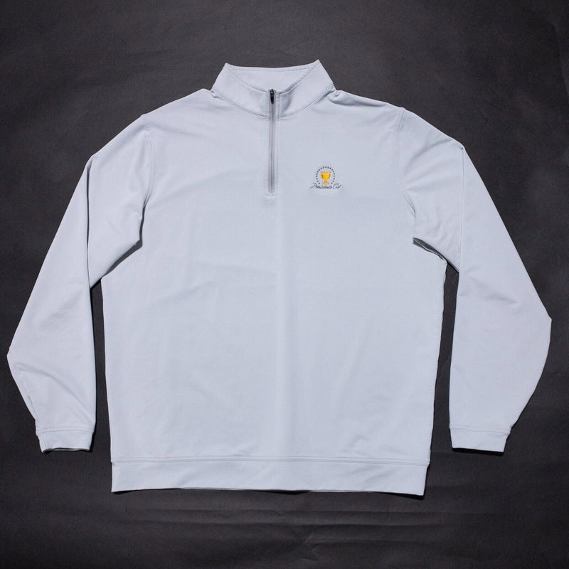 Peter Millar Crown Sport 1/4 Zip Men's XL Pullover Golf Wicking White Perth