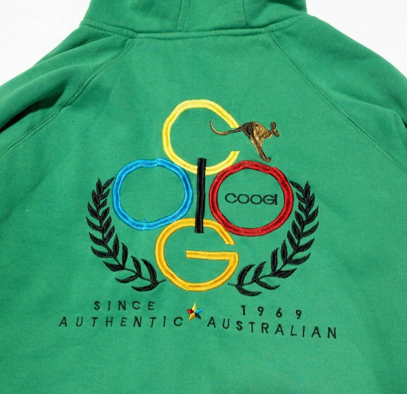 COOGI Australia Hoodie Men's XL Full Zip Green Olympics Kangaroo Sherpa Lined