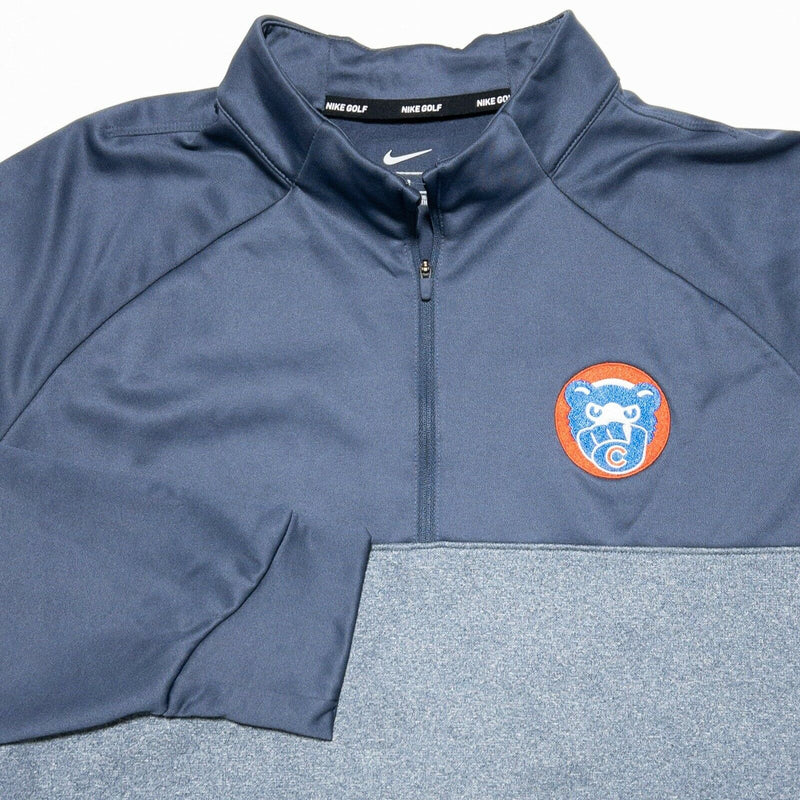 Chicago Cubs Men's XL Nike Golf 1/4 Zip Blue Cubbies Bear MLB Activewear Jacket