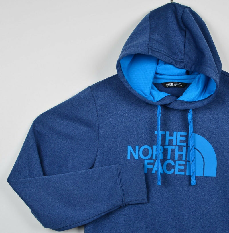 The North Face Men's Small Blue Logo Spell Out Pullover TNF Hoodie Sweatshirt