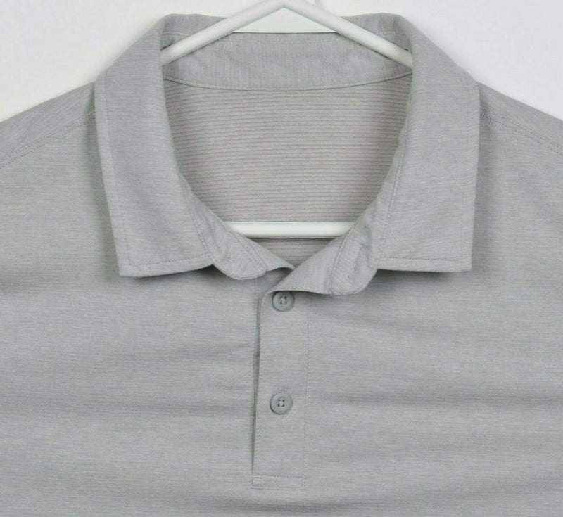 Lululemon Men's Small? Solid Light Gray Athleisure Wicking Polo Shirt