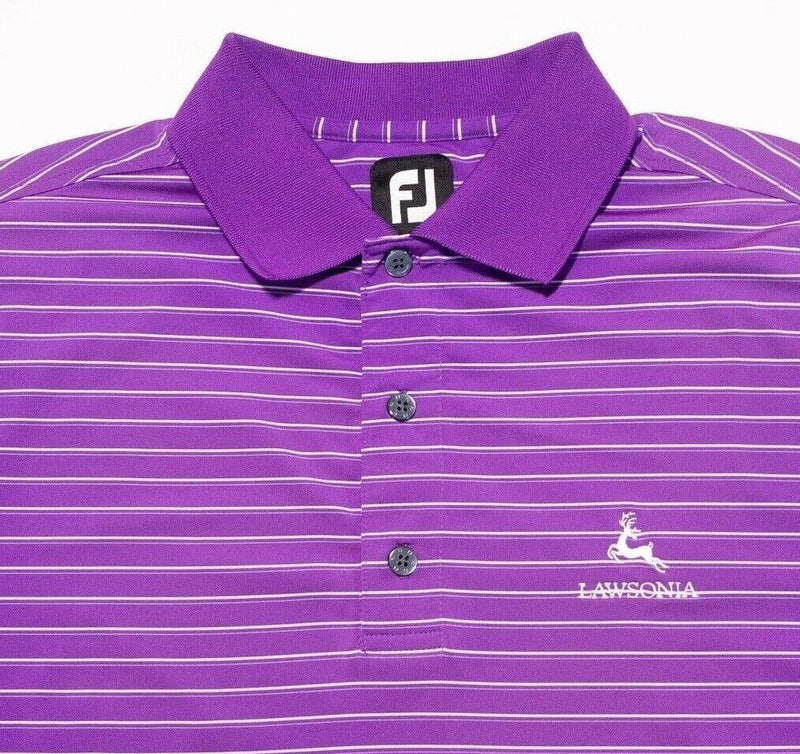 FootJoy Golf Polo Small Men's Purple Striped Wicking Performance Lawsonia