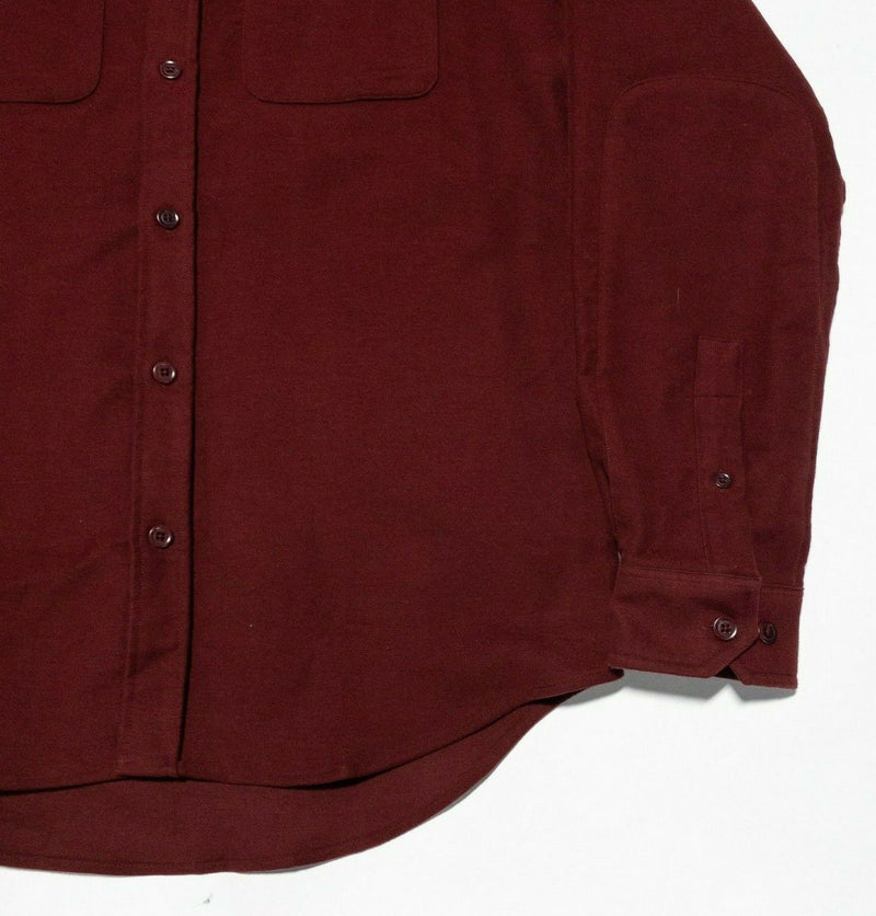 J. Peterman Men's Shirt Flannel Medium Red Long Sleeve Soft Button-Front