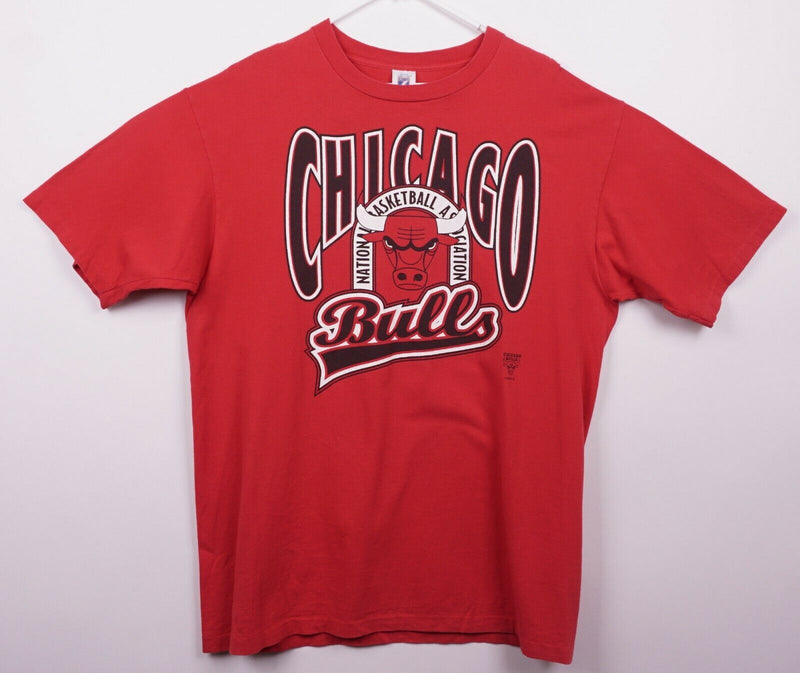 Vtg 90s Chicago Bulls Men's Sz XLT Red Single Stitch Logo 7 Red Graphic T-Shirt