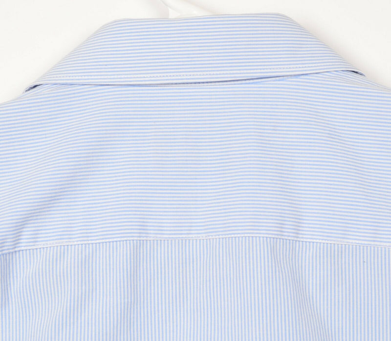 UNTUCKit Men’s Medium Blue White Pinstripe Long Sleeve Button-Front Shirt