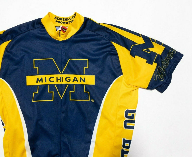 University of Michigan Cycling Jersey Men's XL Adrenaline Promotions Blue Yellow