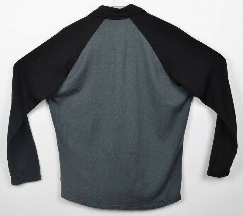 Icebreaker Bodyfit 260 Men's Large Merino Wool 1/4 Zip Gray Black Sweater